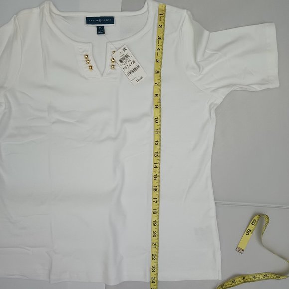 Karen Scott White core Womens Tops. PET/LGE - Picture 6 of 9